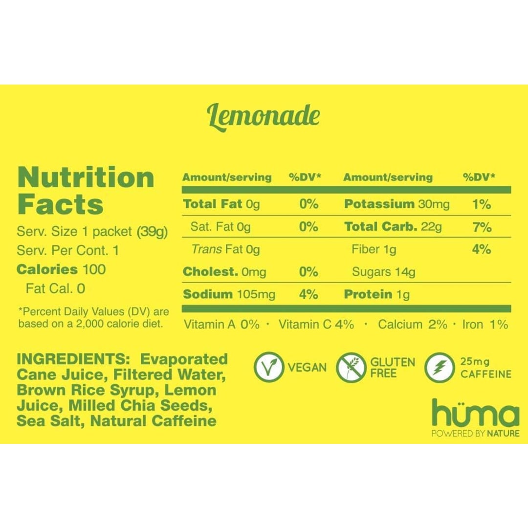 HUMA GEL LEMONADE w/CAFFEINE