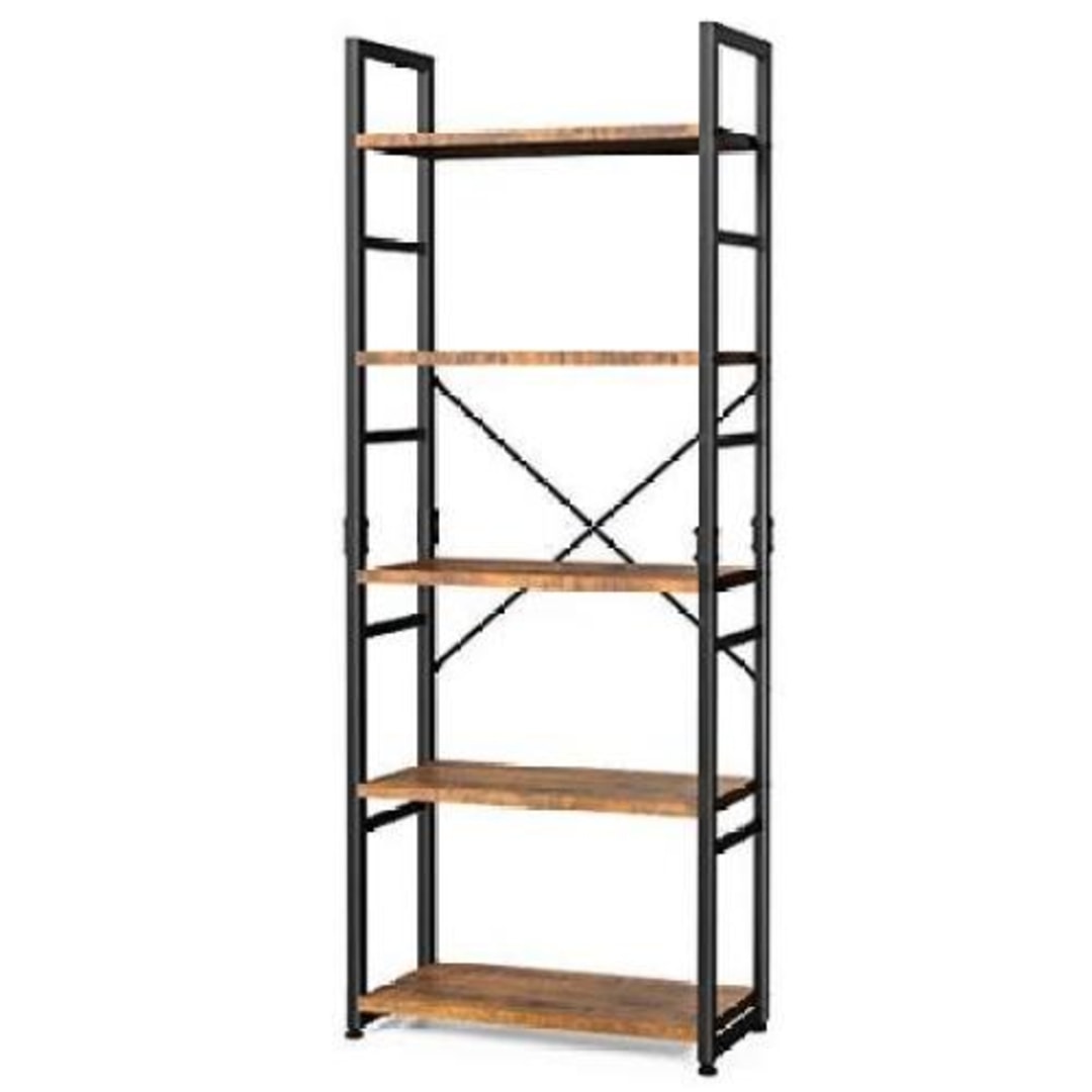 Ladder Shelf Bookcase 5 Tiers Williamspace Bookshelf with Open Storage