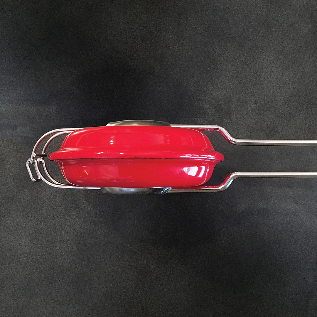Red Stainless Enamel Pie Iron