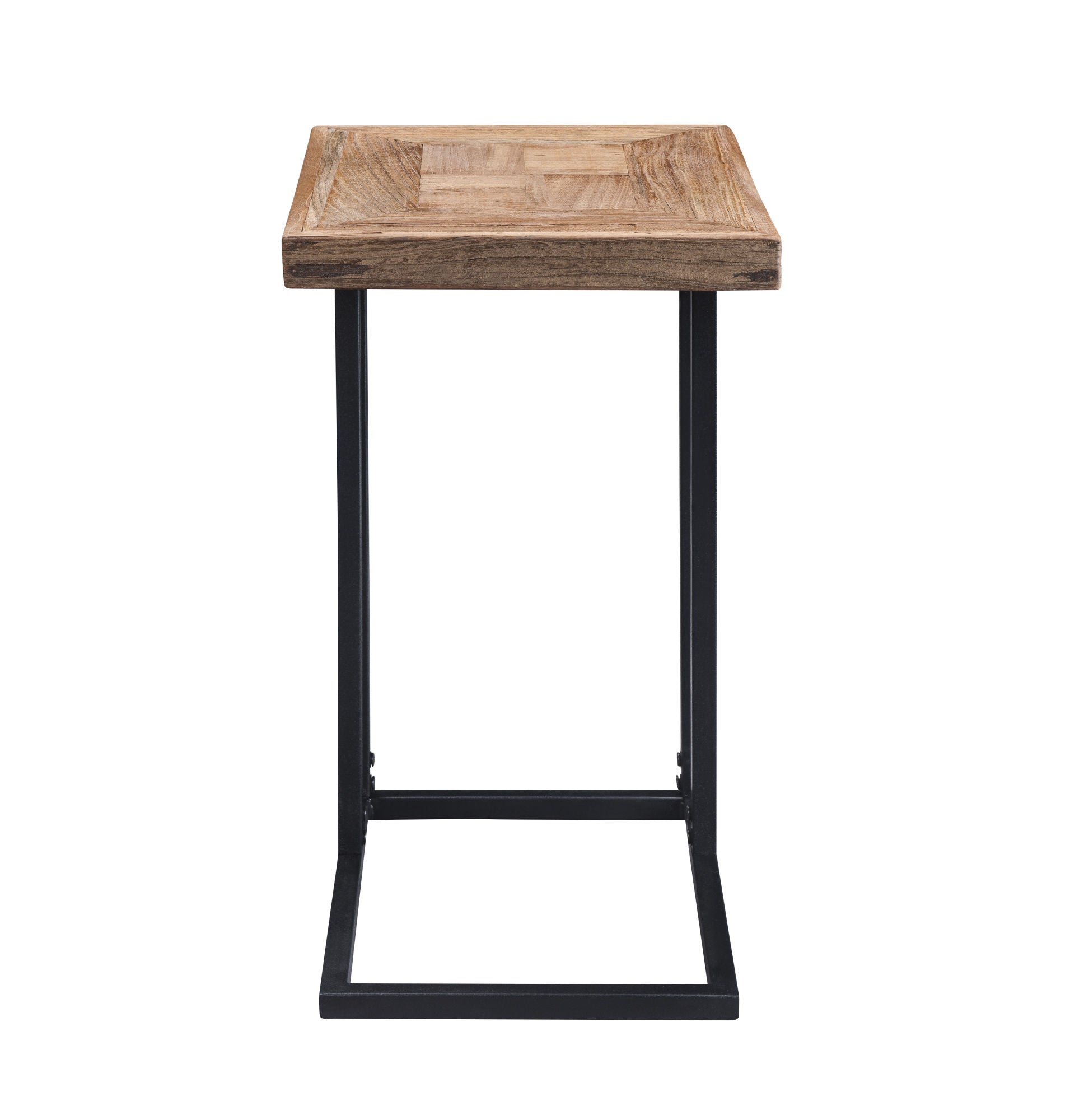 U_STYLE C-Shaped Sofa Side Table Snack End Table Beside Bed Sofa Portable Workstation, Black