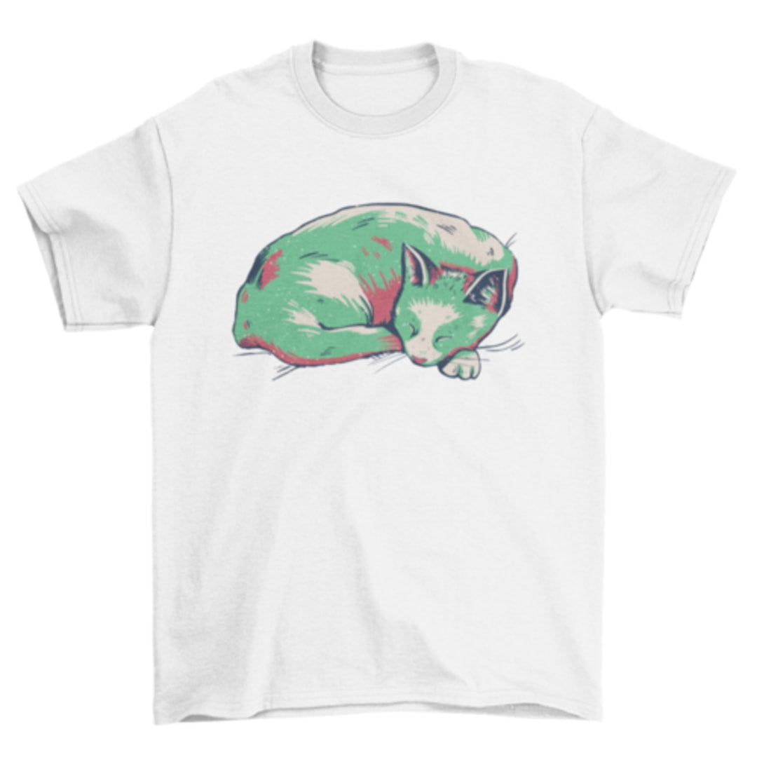 Duotone sleeping cat t-shirt