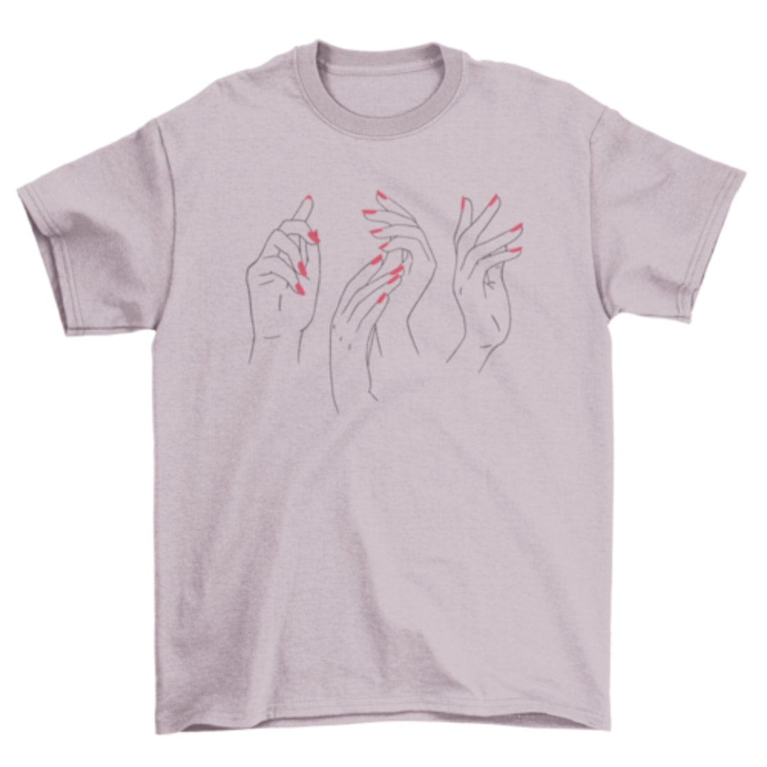 Woman hands t-shirt
