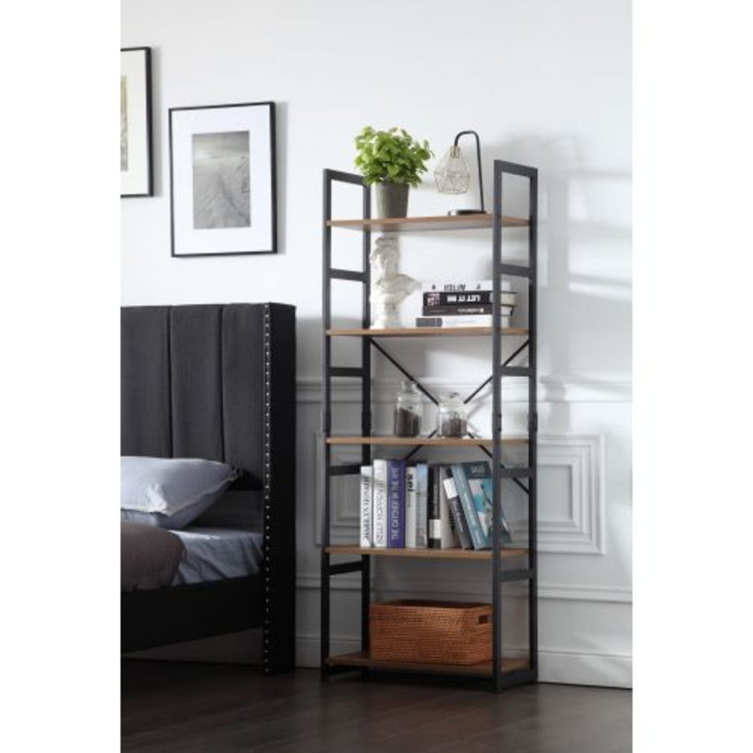 Ladder Shelf Bookcase 5 Tiers Williamspace Bookshelf with Open Storage