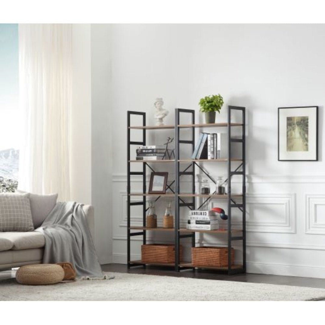 Ladder Shelf Bookcase 5 Tiers Williamspace Bookshelf with Open Storage