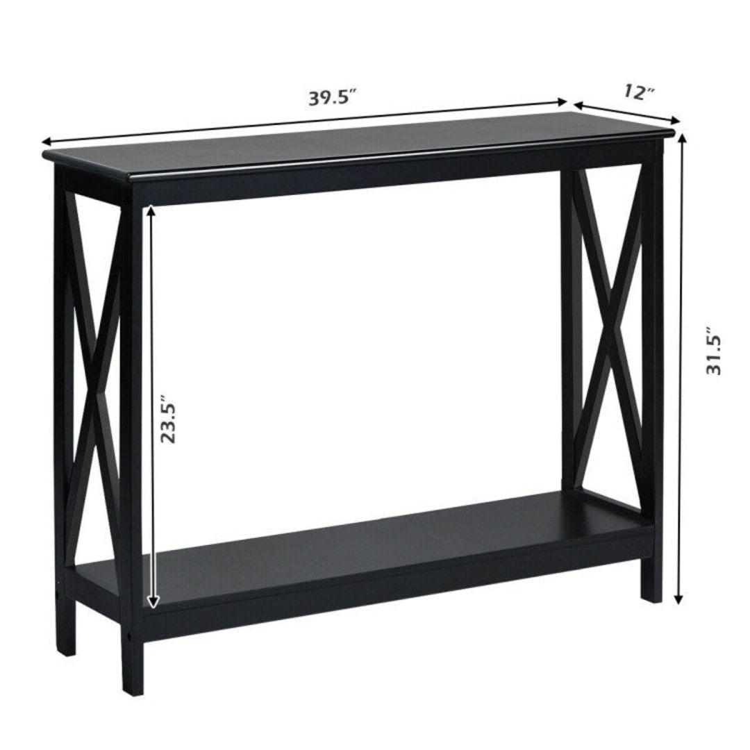 2-Tier Console X-Design Sofa Side Accent Table