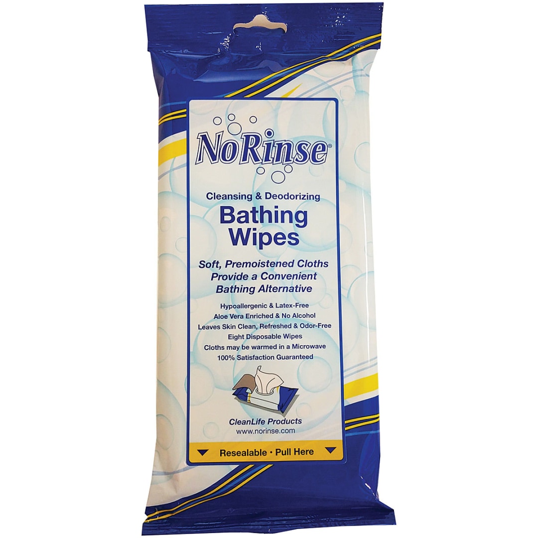 No-Rinse Bathing Wipes (8 Pk)